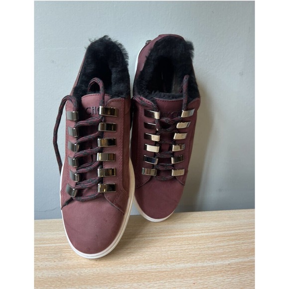 Jimmy Choo Star Studded Rabbit Fur Interior Bordeaux Suede Sneakers Metal Eyelet main image 6